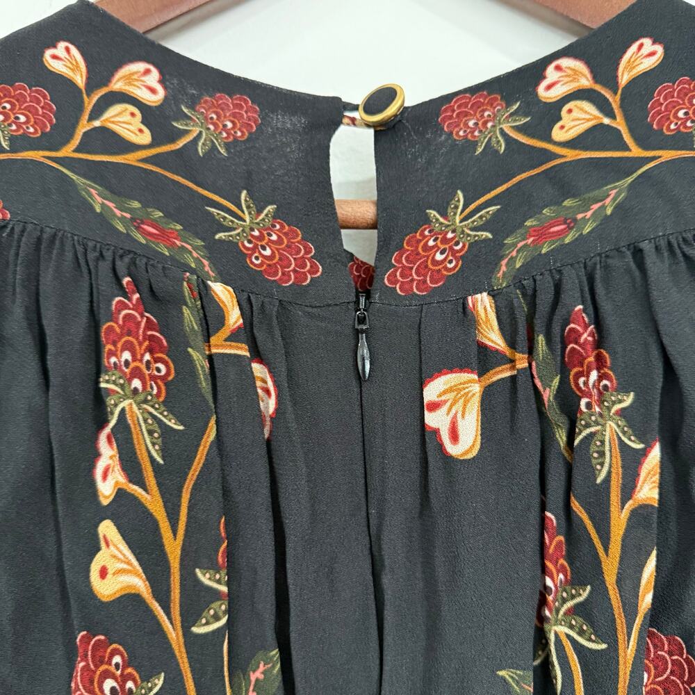Farm Rio Black Berry Garden Long Sleeve Pleated Maxi Dress Size S - Picture 10 of 12